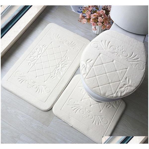

3 pcs/set flannel antiskid bath pads soft water absorption anti-slip carpet 10 styles are available for choice toile qylmsm wphome