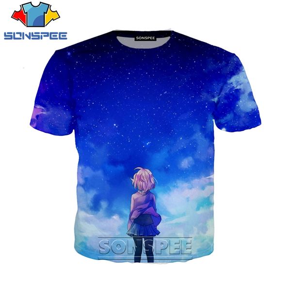 

kyoukai no kanata anime girl 3d print shirts kawaii hippie graphic men clothing