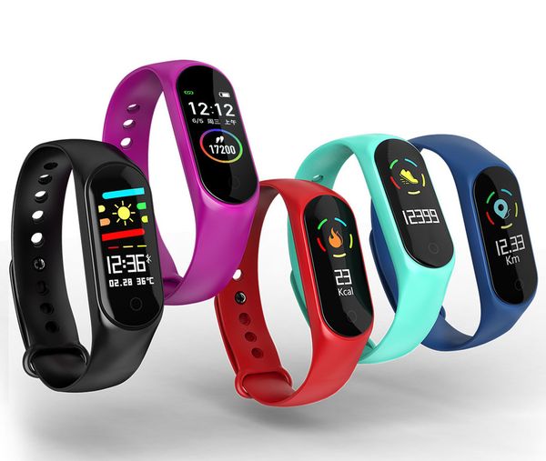 

m4s smart watch bracelet heart rate blood pressure health monitoring exercise step waterproof information push weather forecast