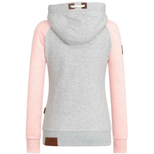 

raglan sleeve fit 5xl mujer slim zip sweatshirt with poleron for 2020 leather contrast up pocket hoodie women hoodies color xxkau