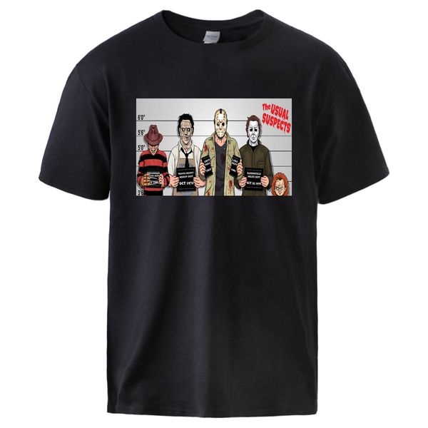 

the usual suspects horror movie summer 2020 man short sleeve tee homme casual loose fit sport hooded sweatshirt hoodie men t shirt