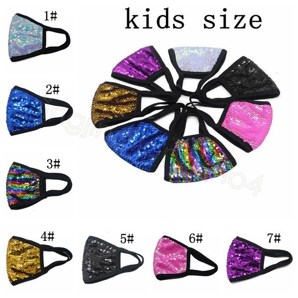 

paillette kids factory masks bling sequin mouth cover soft breathable outdoor protective dustproof mask for girl w