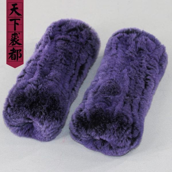 

genuine fur gloves for women winter warm knitted rex fur gloves women' fashion solid long natural, Blue;gray