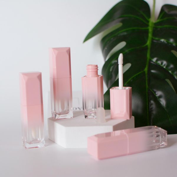 

5pcs / lot 4мл розовый цвет пустой lip gloss tubes с wand, diy косметической упаковки бальзам для губ губная помада для губ контейнер, опт