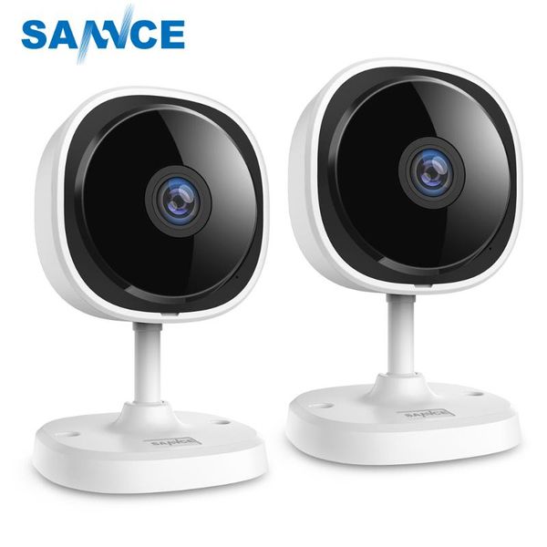 

sannce 2pieces hd 1080p fisheye ip camera home security camara wireless wifi mini camara night vision ir cut wi-fi baby monitor