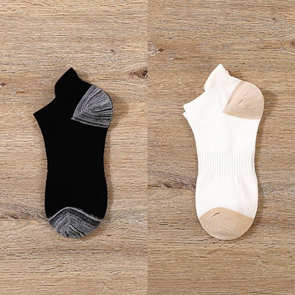 

men's summer shallow mouth boat spring and summer sweat absorption low color matching thin sports breathable boat sockssocks and socksi, Black