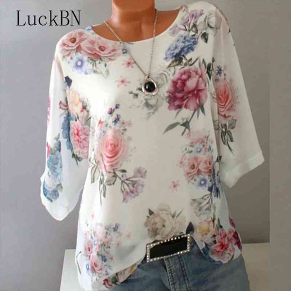 

summer floral print women blouse 5xl plus size chiffon blouses half sleeve beach shirt office work shirts blusas feminina, White