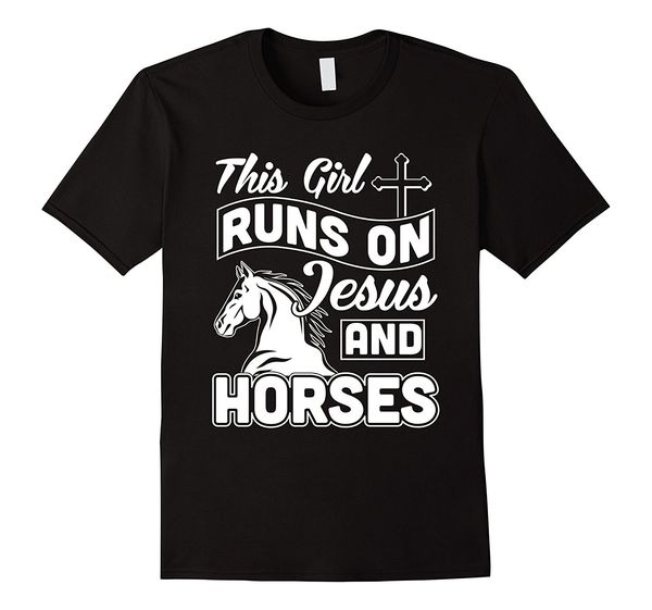 

this girl runs on jesus and horses t shirt printed t shirt men's short sleeve t shirts summer stree twear sport hooded sweatshirt hoodi