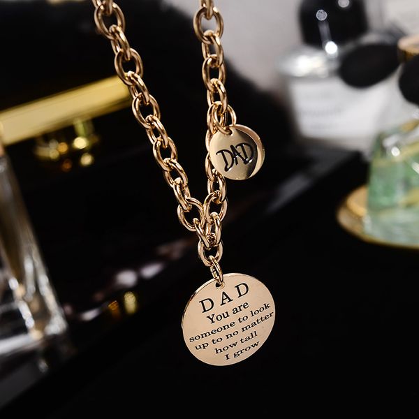 

корея титан стал гальванического 14k реального золота письма круглой короткого свитера цепи ожерелья женщин универсального стиля чистых крас, Silver