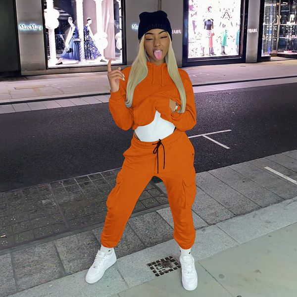 grey and orange sweatsuit