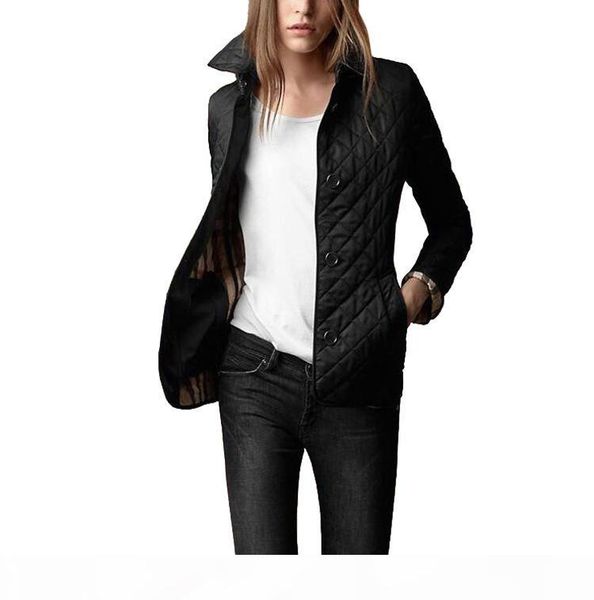 

2018 winter warm jacket women new fashion cotton-padded silk cotton solid color coat outerwear parka s18101504, Black