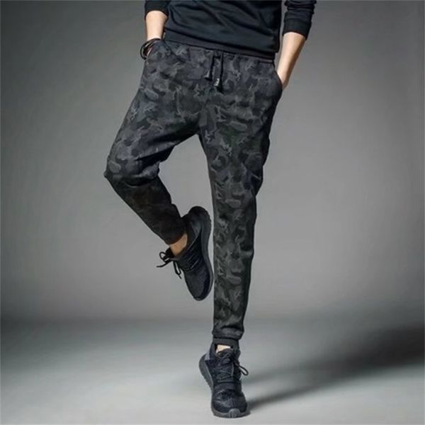 

camouflage joggers men cargo male athlete camo spring pants full length sport sweatpants quick drying 201222, Black