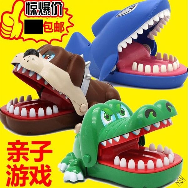 

hand biting crocodile's courage to challenge trickery and spoof