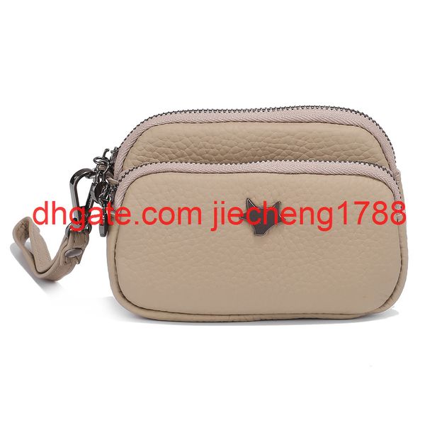 

double zipper pocket women's simple mini niche designer multifunctional coin bag fashion simple, Red;black