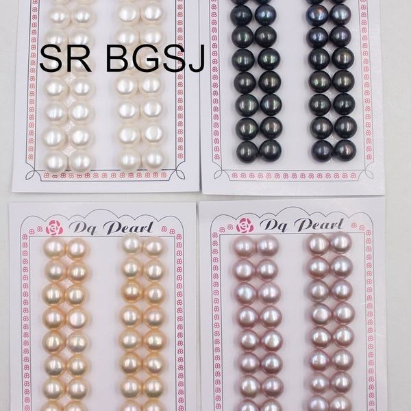 

sr 10-11mm 16pairs half hole drilled pearl beads super luster loose natural freshwater pearl beads t200507, White