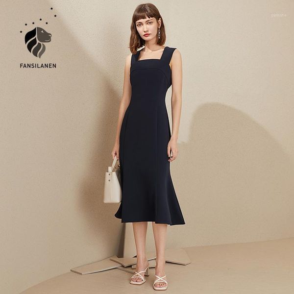 

fansilanen elegant slim long party trumprt dress women sleeveless bodycon vintage white dress autumn winter pleated sexy1, Black;gray