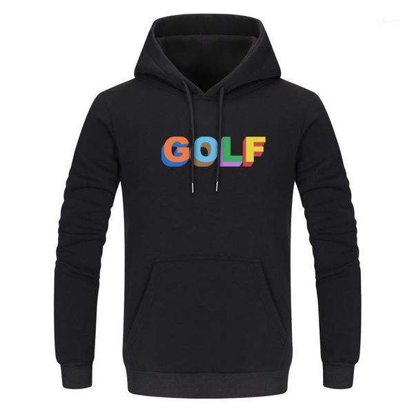 

2019 winter hoodies leisure sweatshirts harajuku men women letters golf printed long sleeved plus velvet warm hip hop pullover1, Black