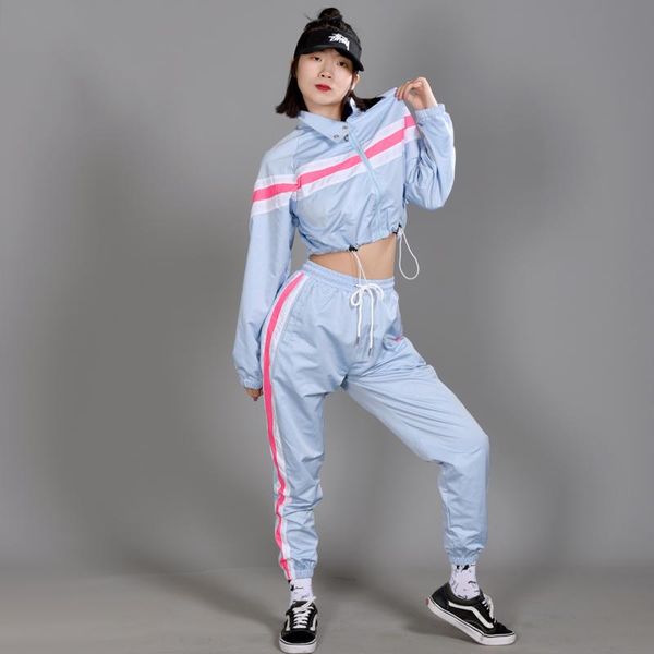 

new hip hop dance costumes women jazz performance clothing adults street dancing wear ladies modern dancer stage outfit dn5374, Black;red