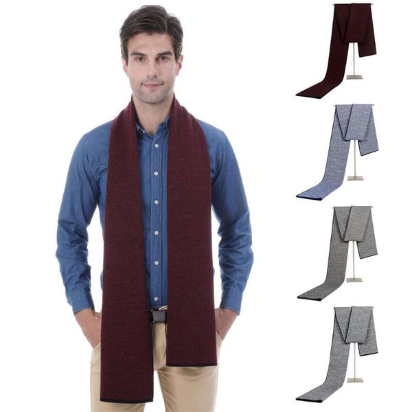 

scarves 2021 luxurywomen cashmere scarf men's autumn winter jacquards long men gift knit middle-aged father fish ski, Blue;gray
