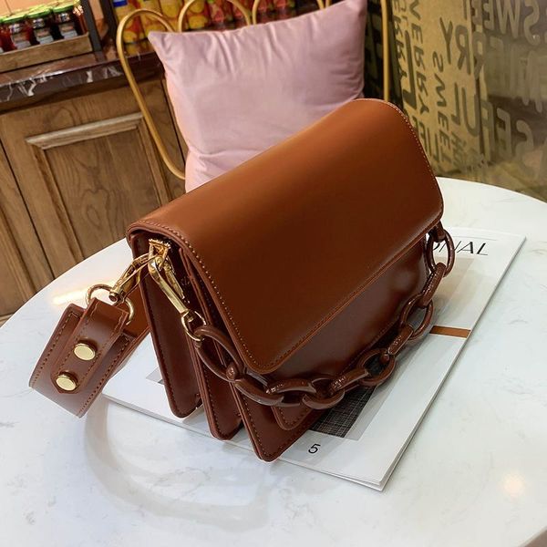 

shoulder bags chain design mini pu leather flap for women 2021 winter lady handbag female fashion crossbody bag