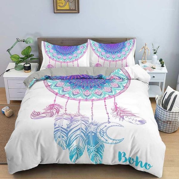

home living luxury 3d dreamcatcher printed 2/3pcs comfortable duvet cover set pillow case for kids girls bedding sets1