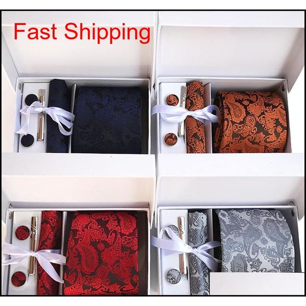 

new 100% silk classic men neck ties clip hanky cufflinks sets floral brand formal wear business wedding qylrmz new_dhbest, Blue;purple