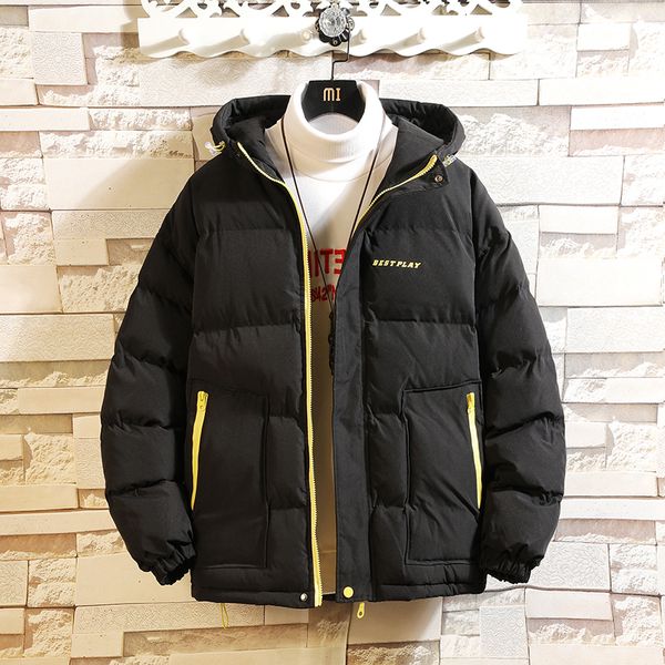 

2021 new brand clothing casual warm black hooded winter jackets men's parkas windbreakers coats fozt