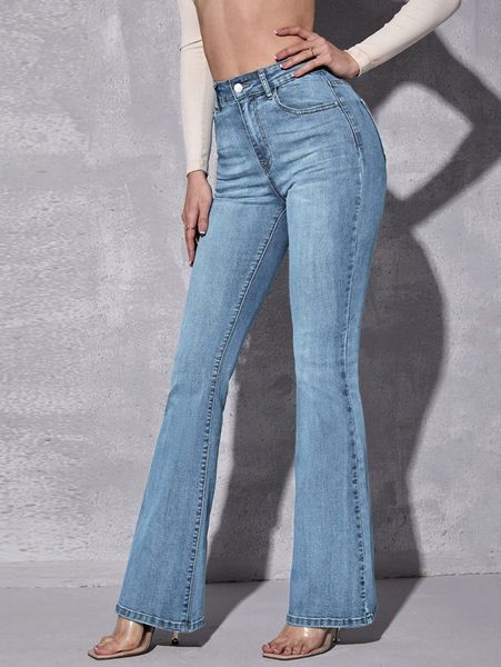

high waist flare leg jeans d8vx#, Blue