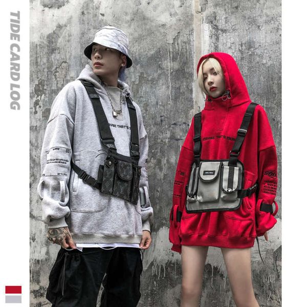 

Autumn winter tide br hip hop letter embroidery men's and women's sweater Street couple high street hooded loose top, Black