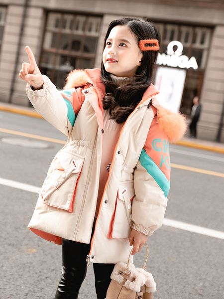 

winter children's in down jacket, Blue;gray