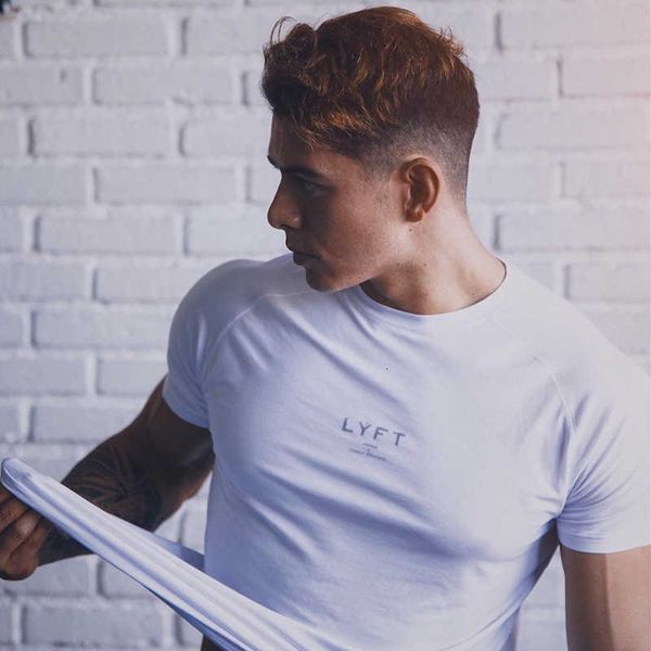 

goods in great demand2020 new casual short-sleeved cotton fitness sports t-shirt men's gym bodybuilding training top, White;black