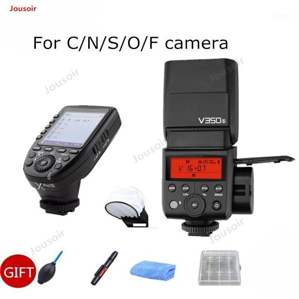 

godox v350l hss 1/8000s speedlite flash with built-in 2000mah li-ion battery with xpro-s flash transmitter+gift cd50 t031