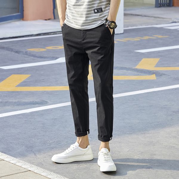 

2020 tight 9-point pants 9-fen ku 9 fen ku spring and summer capris men's korean fashion slim fit versatile sports leggings fashion 9-p, Blue