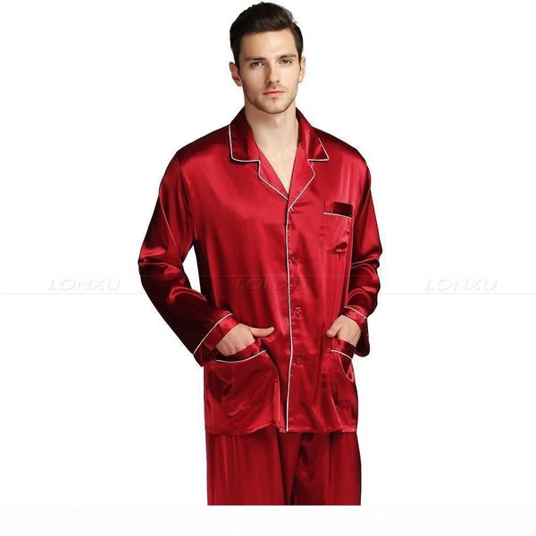 

mens silk satin pajamas pyjamas set sleepwear set loungewear u.s. s,,l,xl,xxl,xxxl,4xl__fits all seasons mx190724, Black;brown