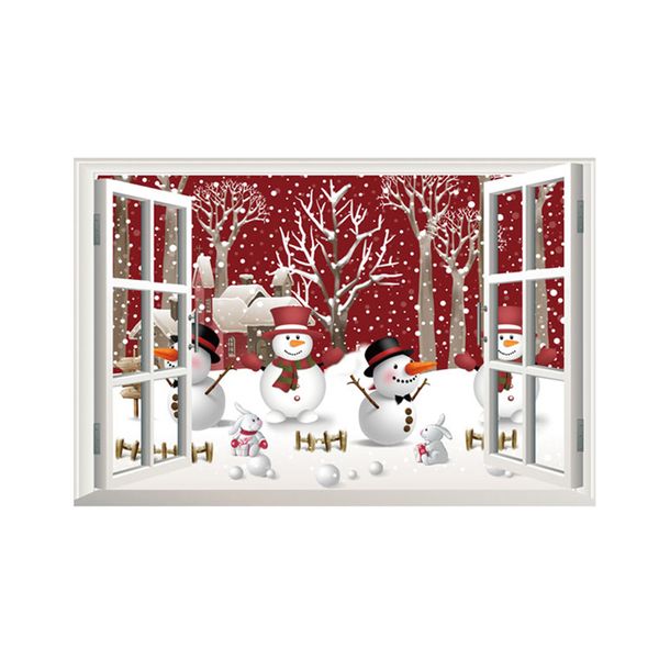 

large size merry christmas wall santa stickers claus window room decoration pvc new year home decor removable