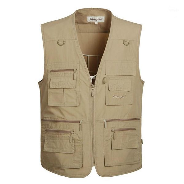 

male vest summer zipper travels waistcoat breathable mesh vests pgrapher weskit sleeveless thin jacket with many pocket1, Black;white