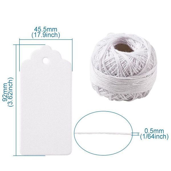 

jewelry display kraft paper price tags with cotton threads white 92x45.5x0.4mm 150pcs jewelry bbypwn