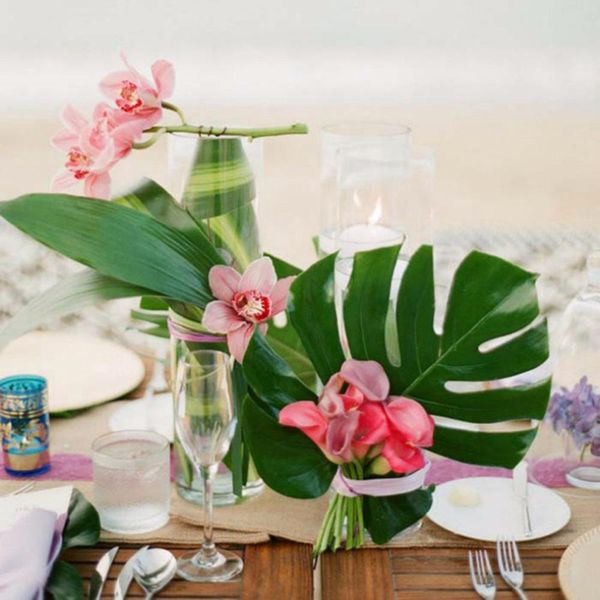 

fengrise искусственный пальмовых листьев гавайский luau партии декоративные искусственные цветы для украшения венчания поддельные цветы деко