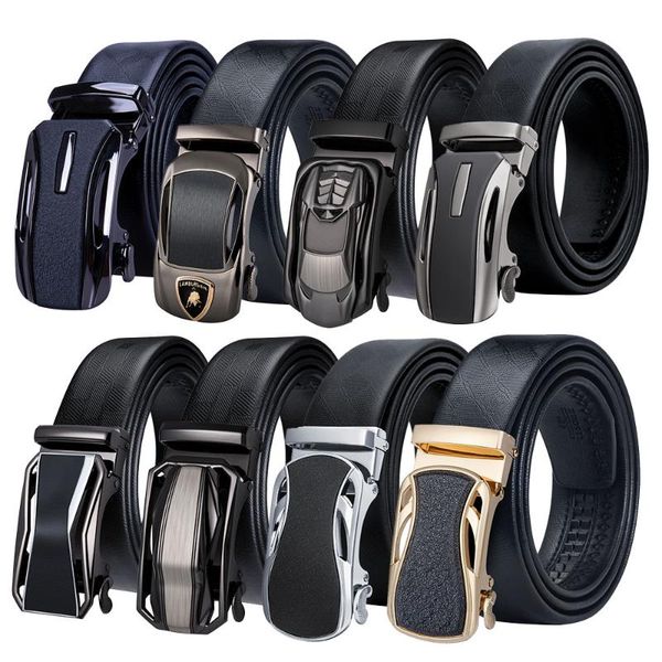 

new fashion designers automatic buckle genuine 100% leather luxury belts business male alloy buckle belts for men barry.wang 3.5, Black;brown