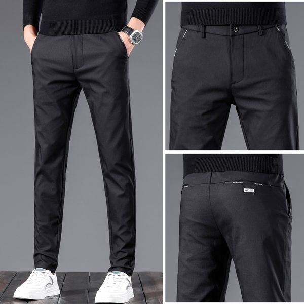 

ck8za 2020 men's trousers trouserscasual pantsnew fashion straight korean style pants youth pants casual long business pa3ho, Blue