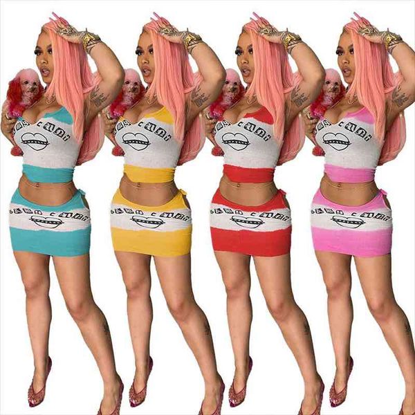 

women lovely print two piece outfits set crop vest and bandage mini skirts club night party matching outfits, Gray