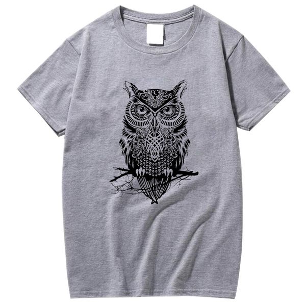 

xin yi fashion casual quality short sleeve loose owl printedtshirt casual summer mens cool hooded sweatshirt hoodie men t shirt