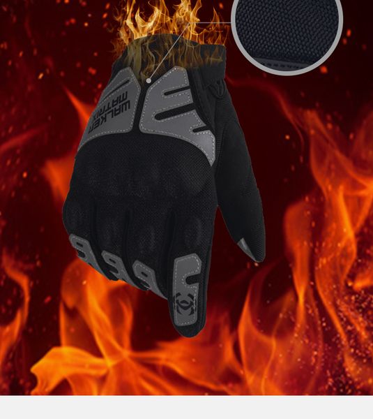 

motorcycle gloves and bicycle outdoor riding sports anti slip anti fall breathable and wear-resistant full finger gloves, Black