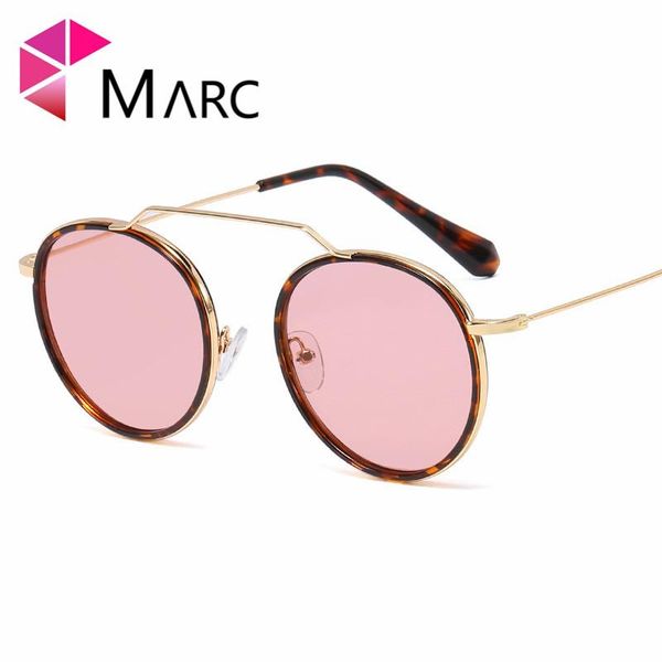 

sunglasses marc round trendy women retro metal frame fashion vintage sun glasses for woman brand designer goggle, White;black