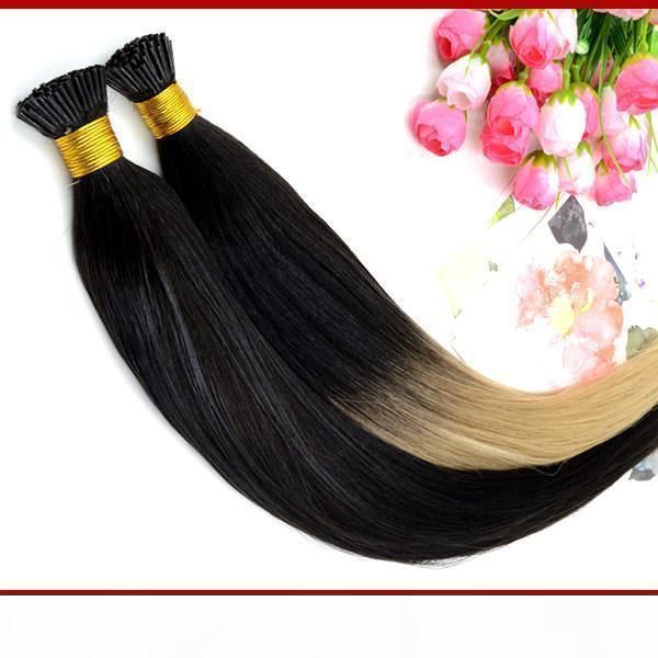 

fusion hair extensions ombre keratin extensions i tip 18"20" t tip ombre hair extensions1g s 100g indian remy human, Black