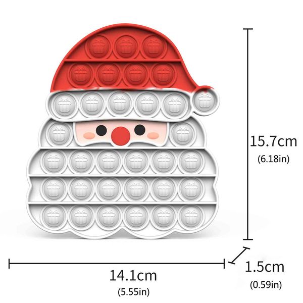 

2022 toyshop christmas fidget toys snowman gingerbread christmastree push bubble decompression toy children squeeze sensory stress reliever