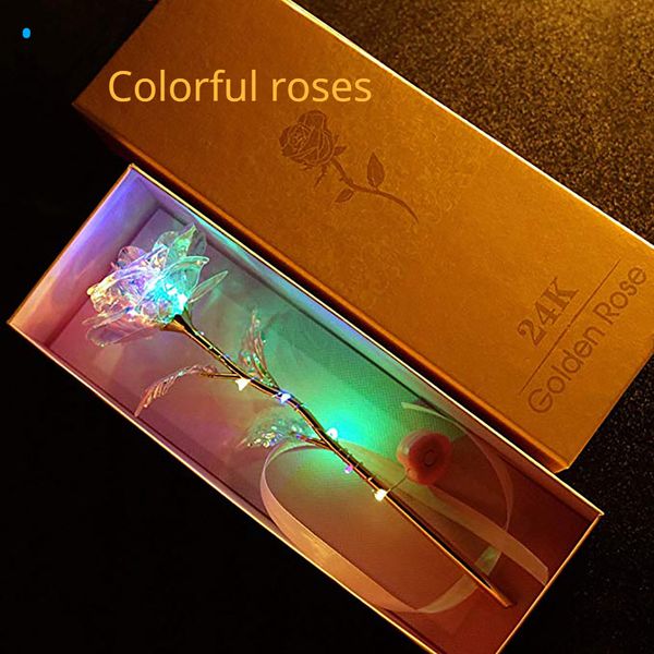 

wholesale colorful glowing rose artificial led glowing flower gift girl love glowing rose christmas anniversary gift