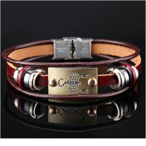 

constellation bracelet zodiac leather bracelet for men fashion casual personality astrology signs cuff bracelets jewe jllcrn