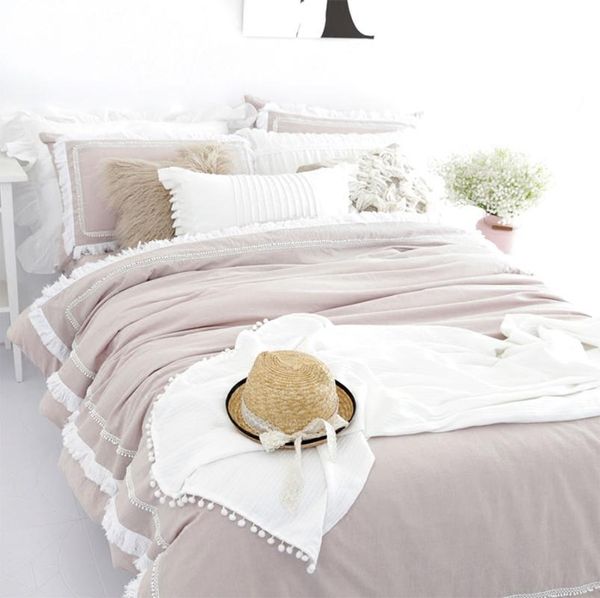 

elegant simple european bedding set girl,full  king cotton princess blue pink home textile bed sheet pillowcase duvet cover