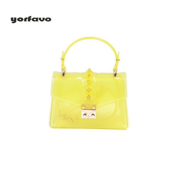 

ladies bags fashion transparent jelly bag handbag women crossbody bag female shoulder with rivet jelly package girl mini